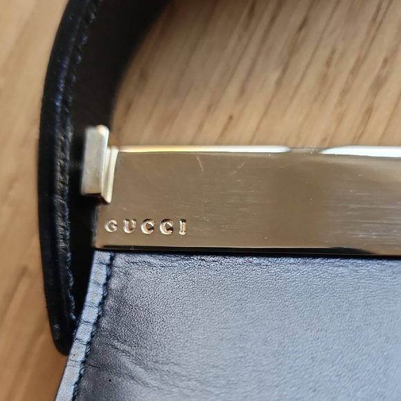 RARE Gucci Tom Ford Era Black Leather Metal Bar Bag – Excellent Condition w/box - Picture 7 of 16